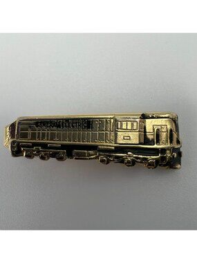 General Electric Locomotive Gold-Tone Tie Bar Clip Vintage Collectible